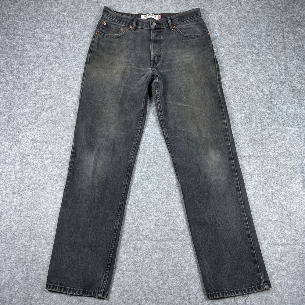 Vintage Levis Jeans Mens 34x34 (Fits 32x33) Black 550 Relaxed Fit Tapered Leg